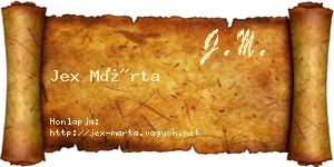 Jex Márta névjegykártya